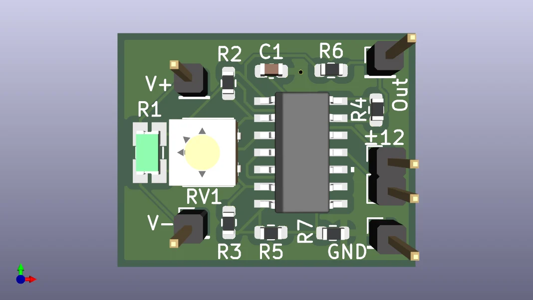3D model of the current-measurement PCB.